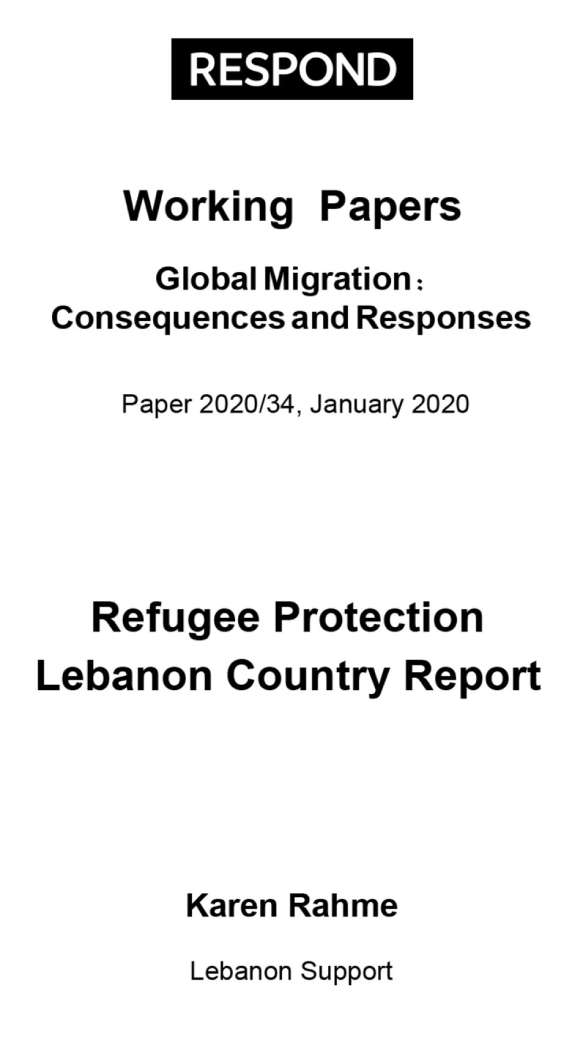 Refugee Protection. Lebanon...