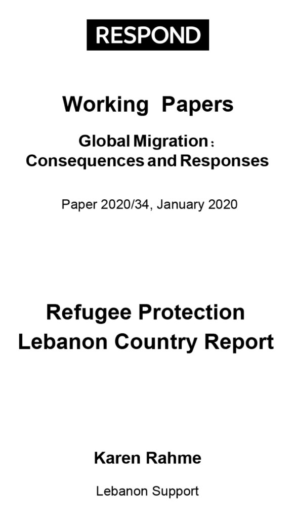Refugee Protection. Lebanon Country Report.